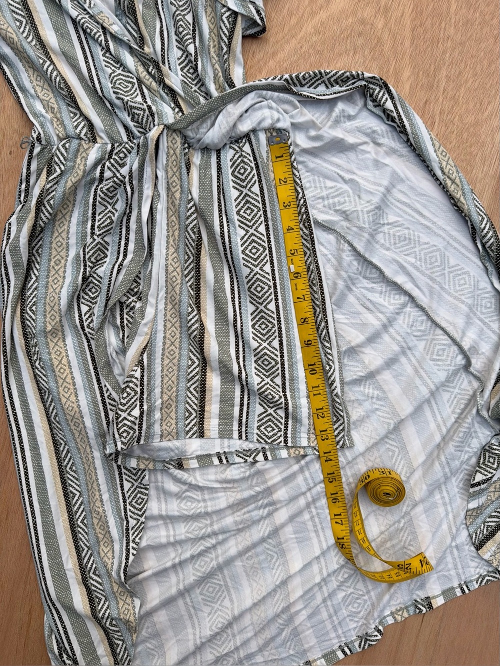 No Boundaries Sage and Cream Striped Maxi Romper Small Faux Wrap High Low Skirt - Picture 11 of 13
